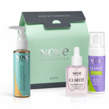 NOVE COSMETICS МИРАКЪЛ ПОЧИСТВАЩО ОЛИО + КЛАРИТЕ ПОЧИСТВАЩА ПЯНА + КЛАРИТЕ СЕРУМ С ХИАЛ. КИС. + КУТ.