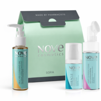 NOVE COSMETICS МИРАКЪЛ ПОЧИСТВАЩО ОЛИО + МИРАКЪЛ ПЯНА + МИРАКЪЛ ДНЕВЕН КРЕМ-СЕРУМ + ПОД. КУТИЯ
