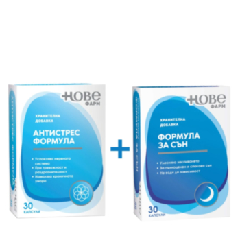 НОВЕ ФАРМ КОМПЛЕКТ АНТИСТРЕС ФОРМУЛА КАПС. Х 30 + ФОРМУЛА ЗА СЪН КАПС. Х 30