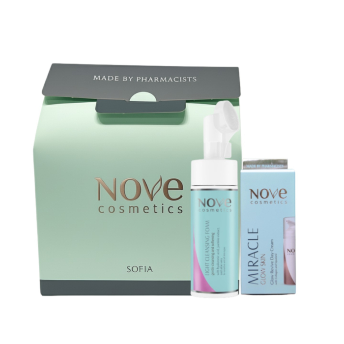 NOVE COSMETICS МИРАКЪЛ GLOW SKIN КРЕМ ЗА ЛИЦЕ + МИРАКЪЛ ПОЧИСТВАЩА ПЯНА + ПОДАРЪЧНА КУТИЯ 